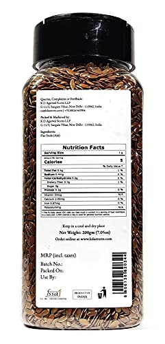 KDA Raw Flax Seeds (Alsi) | Unsalted | Superfood, 200g