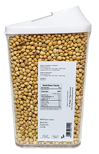 KDA Soya Beans (Soyabean Dal) | Handpicked & Unpolished | Free Easy Flow Container, 750g