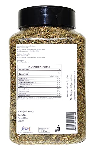 KDA Dried Thyme Leaves | International Herb, 175g