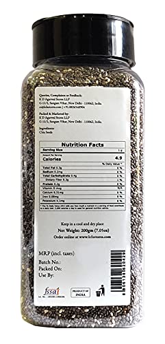 KDA Raw Chia Seeds, 200g
