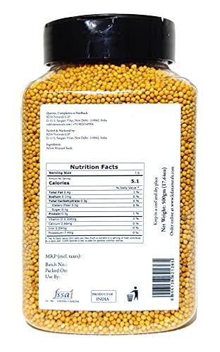 KDA Yellow Mustard Seeds (Peeli Sarson), 500g