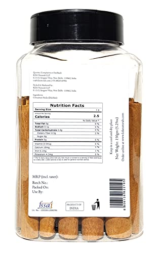 KDA Cinnamon Sticks (Whole Dalchini), 150g