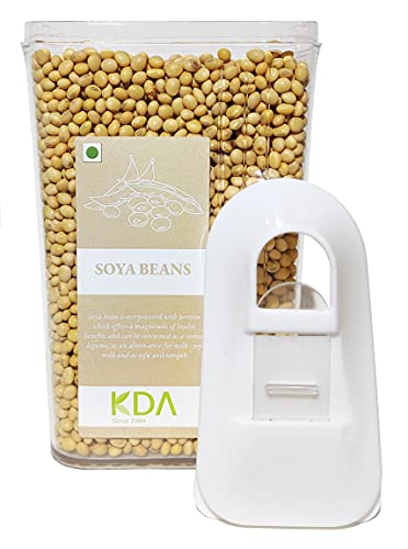 KDA Soya Beans (Soyabean Dal) | Handpicked & Unpolished | Free Easy Flow Container, 750g