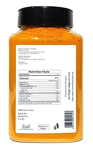 KDA Turmeric Powder (Haldi) | High Curcumin Level | Immunity Booster, 400g