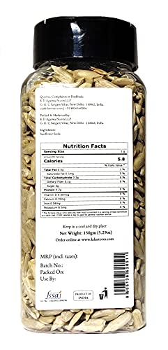 KDA Raw Sunflower Seeds | Unsalted | Ready to Eat | Superfood, 150g