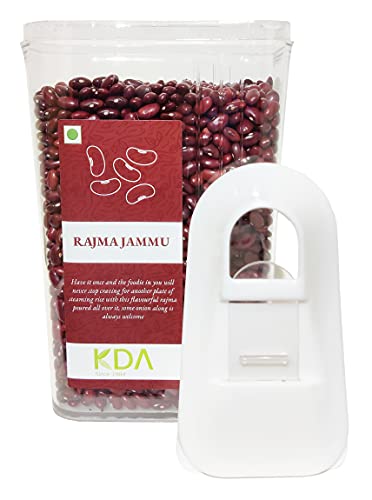 KDA Rajma Jammu (Desi Rajma) | Red Kidney Beans | Handpicked & Unpolished | Free Easy Flow Container, 750g