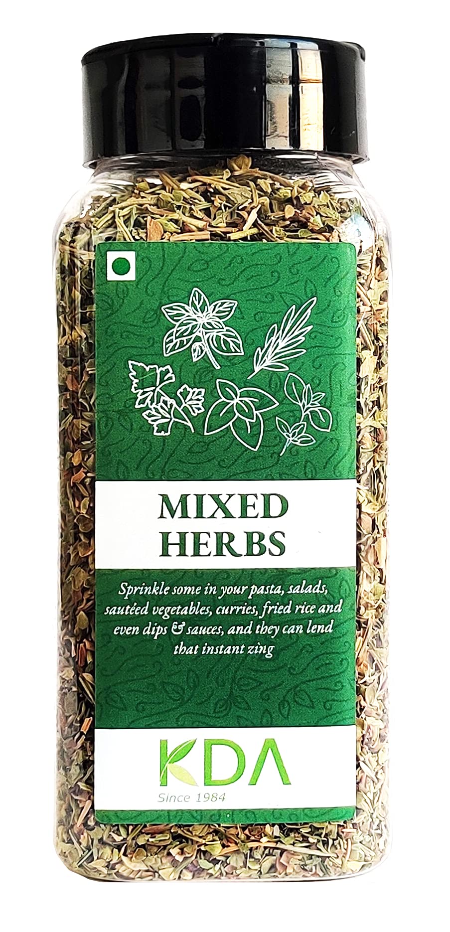 KDA Mixed Herbs | Exotic Blend of Oregano, Rosemary, Marjoram, Basil, Thyme, Parsley & Sage, 50g