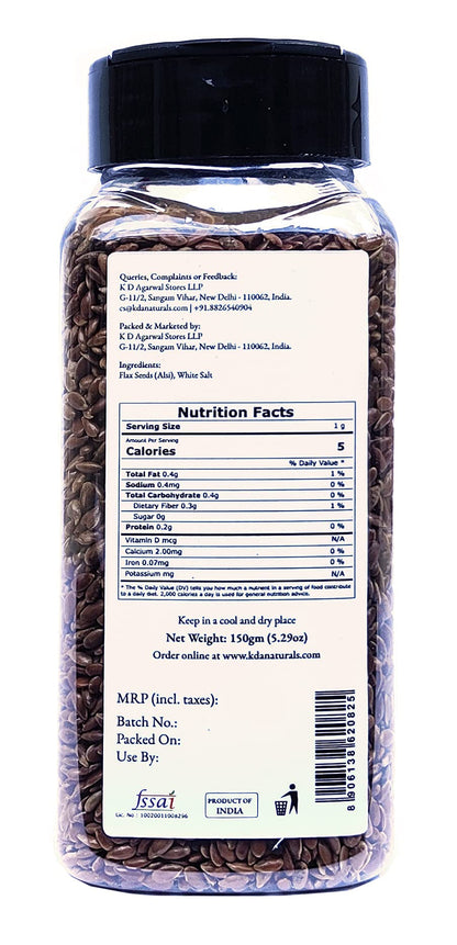 KDA Roasted Flax Seeds (Alsi) | Salted | Ready to Eat | Superfood, 150g